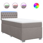 vidaXL Sommier à lattes de lit avec matelas Taupe 90x190 cm Tissu