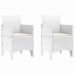 vidaXL Chaise de jardin 2 Pièces Blanc 53 x 49 x 85 cm Polypropylène