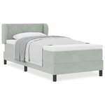 Lit à ressort vidaXL avec matelas Gris clair 90x190 cm Velours