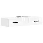 vidaXL Table d'appoint murale Blanc brillant 87 5 x 34 5 x 17 cm