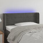 vidaXL Tête de lit à LED Gris foncé 93x16x78/88 cm Velours