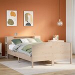 vidaXL Lit bibliothèque sans matelas 150x200 cm bois massif de pin
