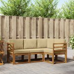 vidaXL Ensemble de canapés d'extérieur 4 Pièces Naturel et Beige