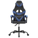 vidaXL Chaise de jeu Noir et bleu Similicuir