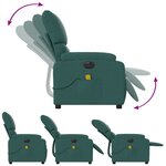 vidaXL Fauteuil de massage inclinable électrique Vert foncé Tissu