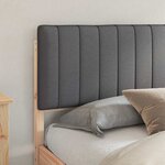 vidaXL Cadre de lit avec tête de lit rembourrée Gris foncé