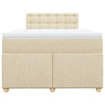 vidaXL Sommier à lattes de lit avec matelas crème 120x190 cm tissu