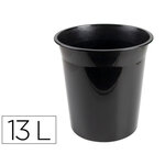 Corbeille papier q-connect plastique resistant 13l       275x285mm coloris noir opaque