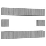 vidaXL Ensemble de meubles TV 6 Pièces Sonoma gris Bois d'ingénierie