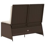 vidaXL Banc de jardin avec coussin Marron Poly rotin