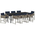 vidaXL Ensemble de salle à manger pour jardin 9 Pièces Gris polyrotin