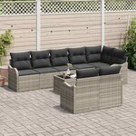 vidaXL Ensemble de canapé de jardin 9 Pièces Gris clair Poly rotin