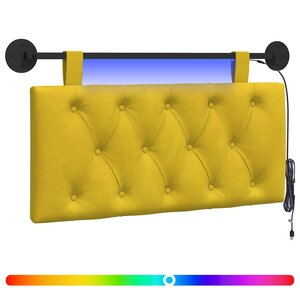 vidaXL Tête de lit suspendue Jaune Velours