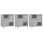 vidaXL Buffets 3 Pièces gris béton bois d'ingénierie
