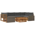 vidaXL Ensemble de canapés d'extérieur 7 Pièces Naturel et Anthracite