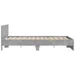 vidaXL Cadre de lit avec tête de lit gris béton 140x190 cm