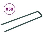 vidaXL Clous pour gazon artificiel 50 Pièces Forme de U Fer