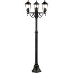 Lampadaire extérieur 3L Carleen noir - métal/verre - 200 x 61 cm - IP44