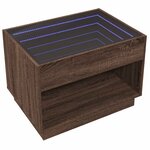 vidaXL Table basse avec LED infini chêne marron 70x50x50 cm