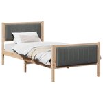 vidaXL Cadre de lit avec tête de lit marron et gris foncé 90 x 190 cm