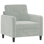 vidaXL Fauteuil Gris clair 60 cm Velours