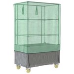 vidaXL Jardinière surélevée avec housse et roues aspect rotin