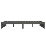 vidaXL Cadre de lit Gris Bois massif 140x190 cm