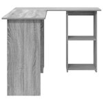 vidaXL Bureau info gris Gris Sonoma MDF Moyen Rangement Bureau