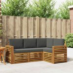 vidaXL Ensemble de canapés d'extérieur 4 pc Naturel et Anthracite