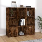 vidaXL Armoire à livres Chêne fumé 98x30x98 cm
