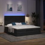 VidaXL Cadre de lit ottoman avec matelas noir 180x200cm velours