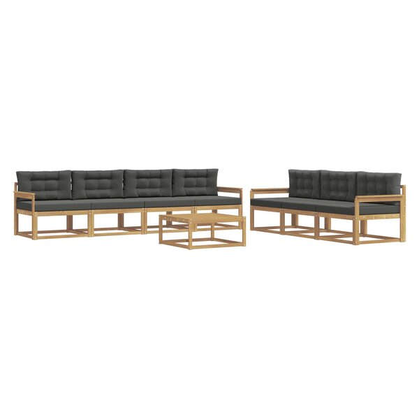 vidaXL Ensemble de canapés d'extérieur 7 pc Blanc et anthracite