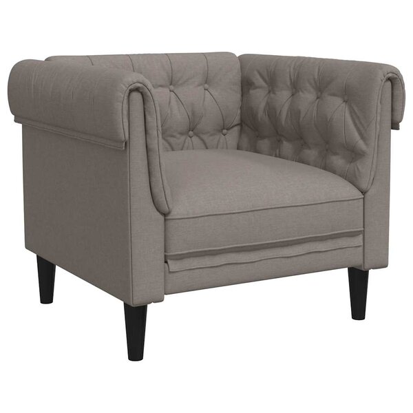 vidaXL Fauteuil Chesterfield taupe tissu