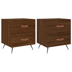 vidaXL Tables de chevet 2 Pièces chêne marron 40x35x47 5 cm