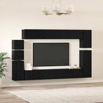 vidaXL Ensemble meuble TV 9 Pièces Chêne noir Bois d'ingénierie
