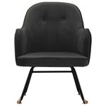 vidaXL Chaise à bascule Gris foncé Velours
