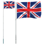 vidaXL Drapeau du Royaume-Uni et mât 5 55 m Aluminium