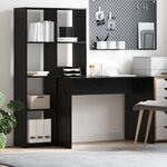 vidaXL Bureau Chêne noir 138.5 x 55 x 143 cm Bois d'ingénierie