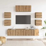 vidaXL Ensemble de meuble TV mural 7 Pièces chêne artisanal
