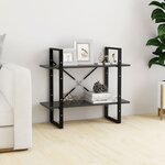 vidaXL Bibliothèque à 2 niveaux Gris 80x30x70 cm bois d'ingénierie