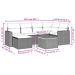 vidaXL Salon de jardin avec coussins 7 Pièces beige résine tressée