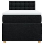 vidaXL Sommier à lattes de lit avec matelas Noir 90x200 cm Tissu
