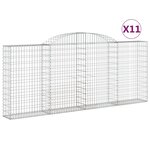 vidaXL Paniers à gabions arqués 11 Pièces 300x30x120/140 cm fer galvanisé