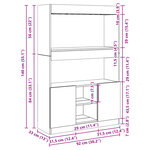 vidaXL Buffet haut vieux bois 92x33x140 cm bois d'ingénierie