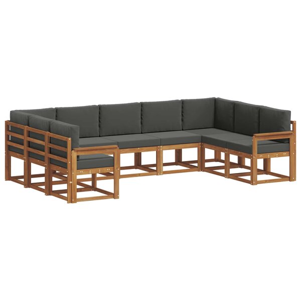 vidaXL Ensemble de canapés d'extérieur 9 Pièces Naturel et Anthracite
