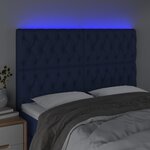 vidaXL Tête de lit à LED Bleu 144x7x118/128 cm Tissu
