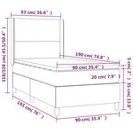 vidaXL Sommier à lattes de lit et matelas Gris foncé 90x190 cm Tissu
