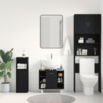 Meuble de salle de bain vidaXL Noir Chêne 60x32x54 cm Bois d'ingénierie