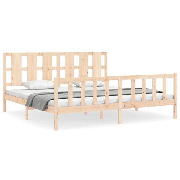 vidaXL Cadre de lit avec tête de lit 200x200 cm bois massif