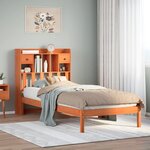 vidaXL Lit bibliothèque sans matelas cire marron 100x200 cm pin massif